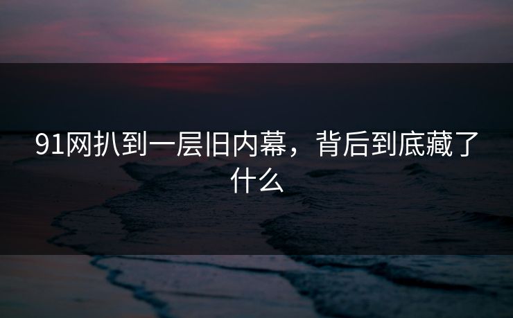 91网扒到一层旧内幕，背后到底藏了什么