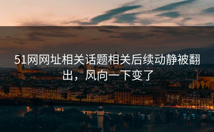 51网网址相关话题相关后续动静被翻出，风向一下变了